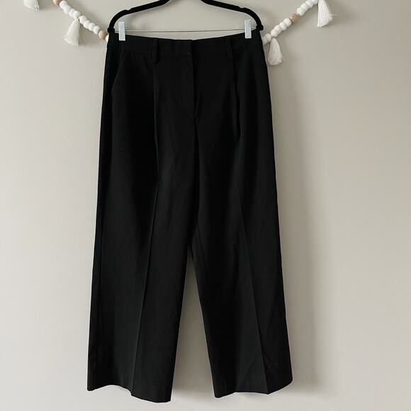 NEW Reformation Alex Mid Rise Pant Pleated Wide Leg Career Workwear Black Sze 10 - Picture 13 of 15